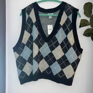 Blue Argyle Sweater Vest!